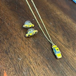 Kate Spade Taxi cab necklace & earring set🚕